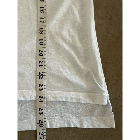 Caribbean Joe White Button Front Henley T-Shirt Sz L Rolled Sleeves 100% Cotton - Picture 8 of 8